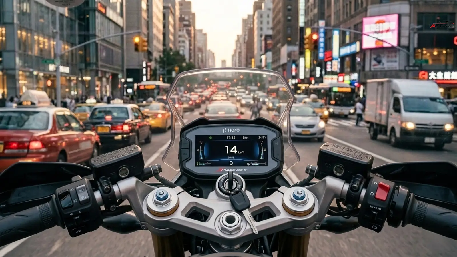 A Hero MotoCorp showroom on-road price board for the Super Splendor XTEC 2.0 in Ahmedabad, showing a comparison table of ex-showroom prices, RTO, insurance, and other charges for both Drum and Disc variants.